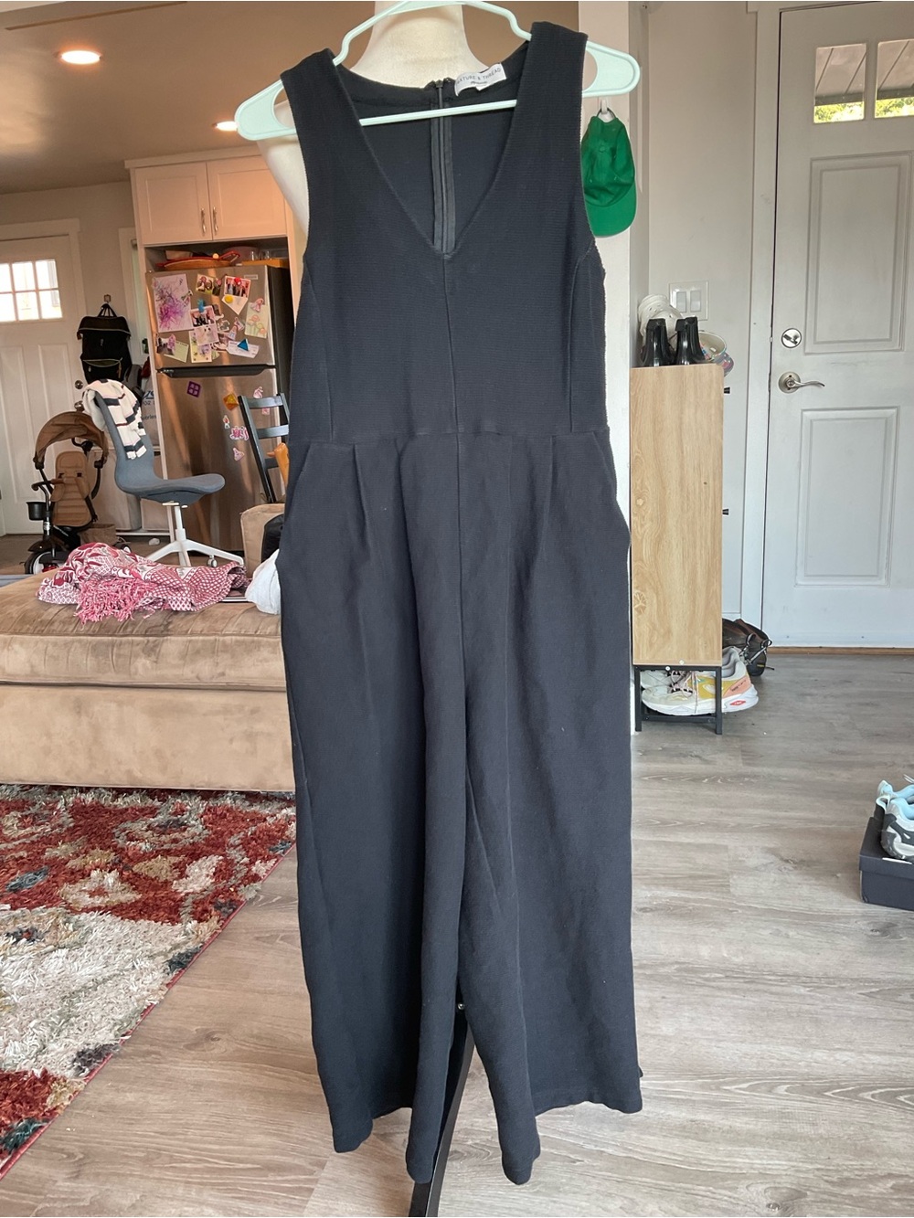 🐞Texture & Thread Madewell Black Wide Leg V-Neck Jumpsuit M